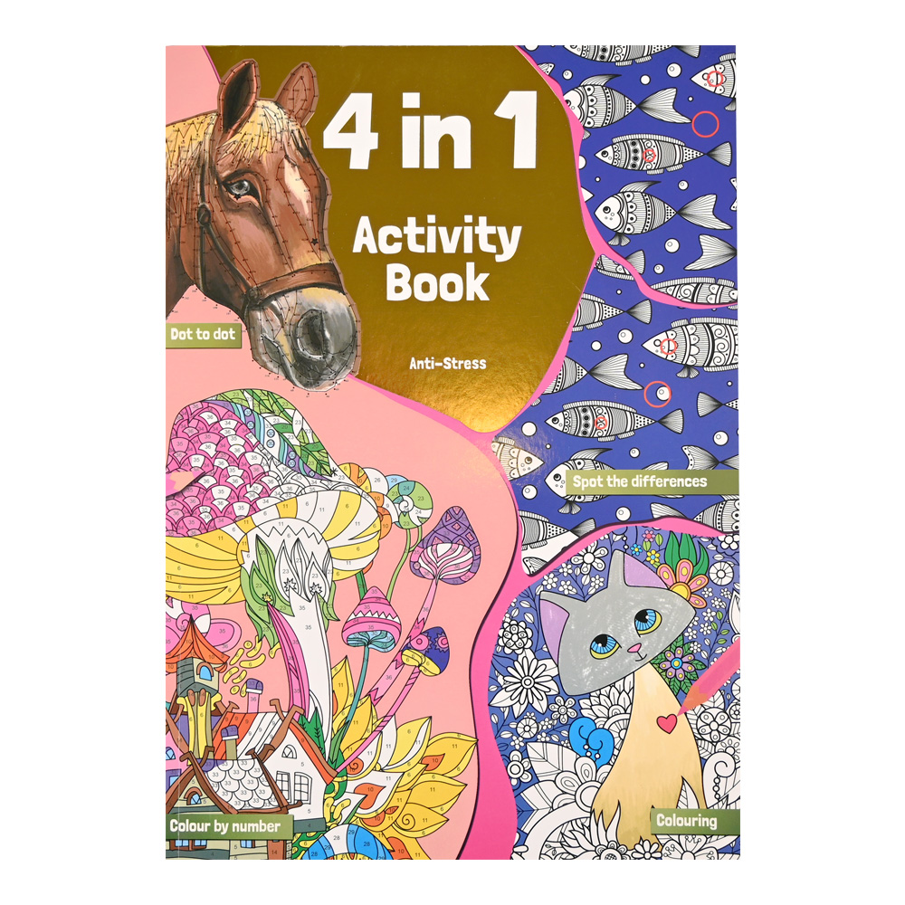 4-in-1 Kleur- en Activiteitenboek