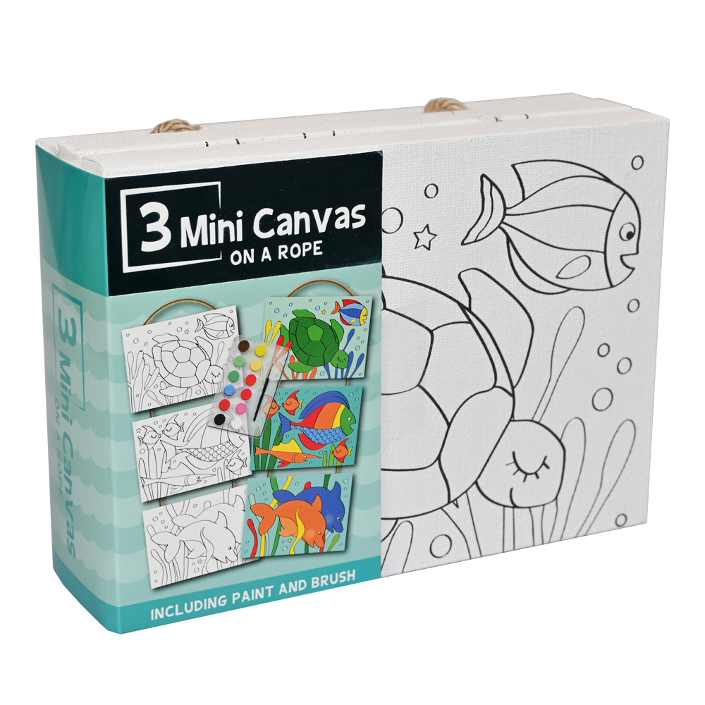 Mini Canvas Zee – 3 Verschillende Canvassen op een Touwtje