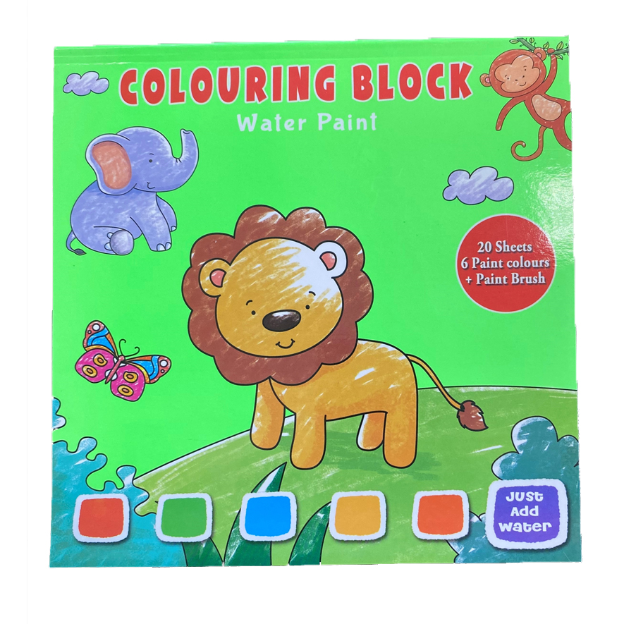 Waterverf Kleurboek Dieren – ‘Waterverf Colouring Block’