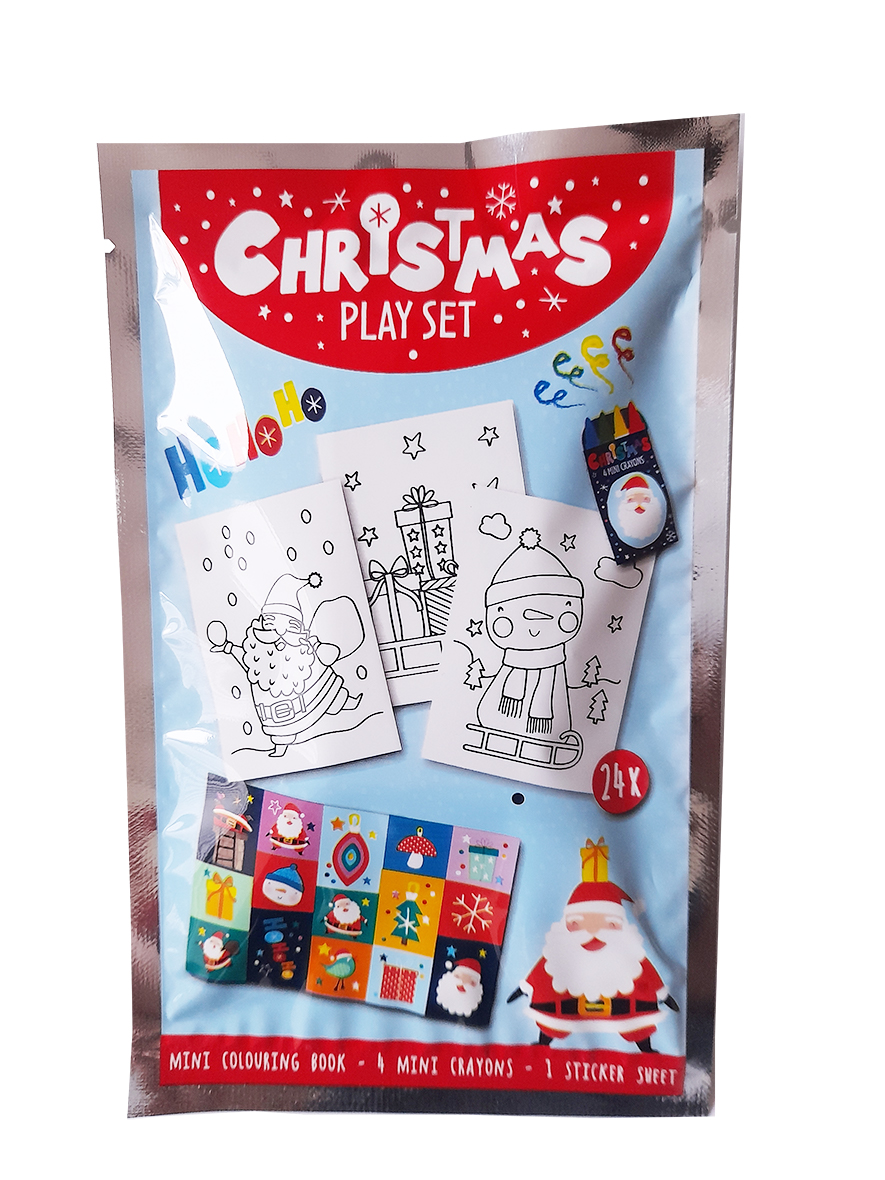 Mini Kerst Kleurboek met Krijtjes en Stickers