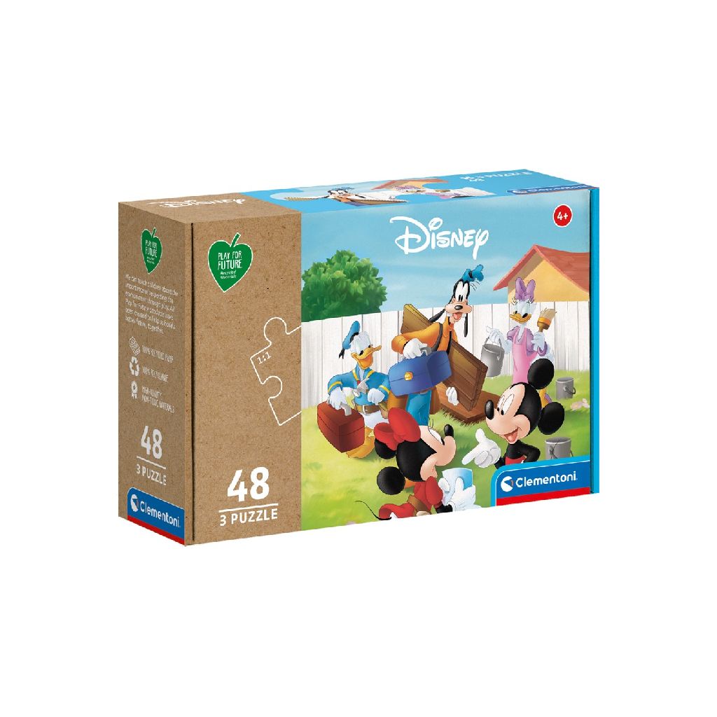 Mickey Puzzel – Clementoni 3x 48 puzzelstukjes