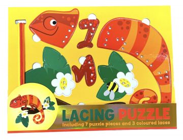 Rijgveterpuzzel Kameleon puzzel met veters