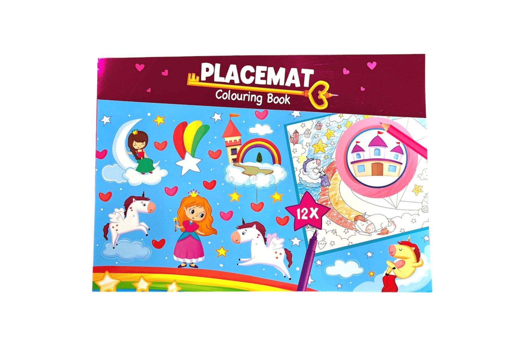 Placemat kleurboek Prinsessen/Unicorns