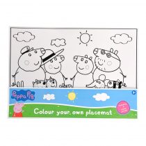 Kleur je eigen placemat Peppa Pig