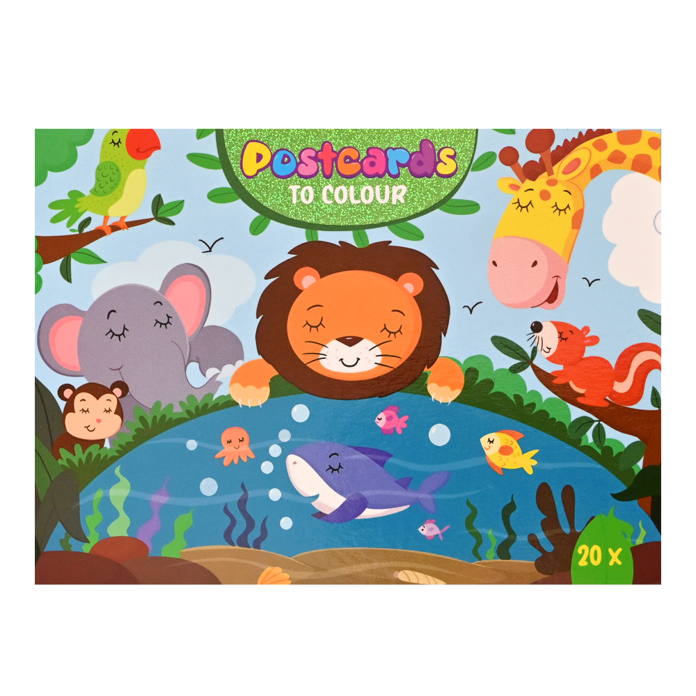 Postkaarten om in te kleuren kids – Jungle