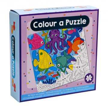 Kleur je eigen puzzel vierkant Oceaan