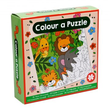 Kleur je eigen puzzel vierkant Safari