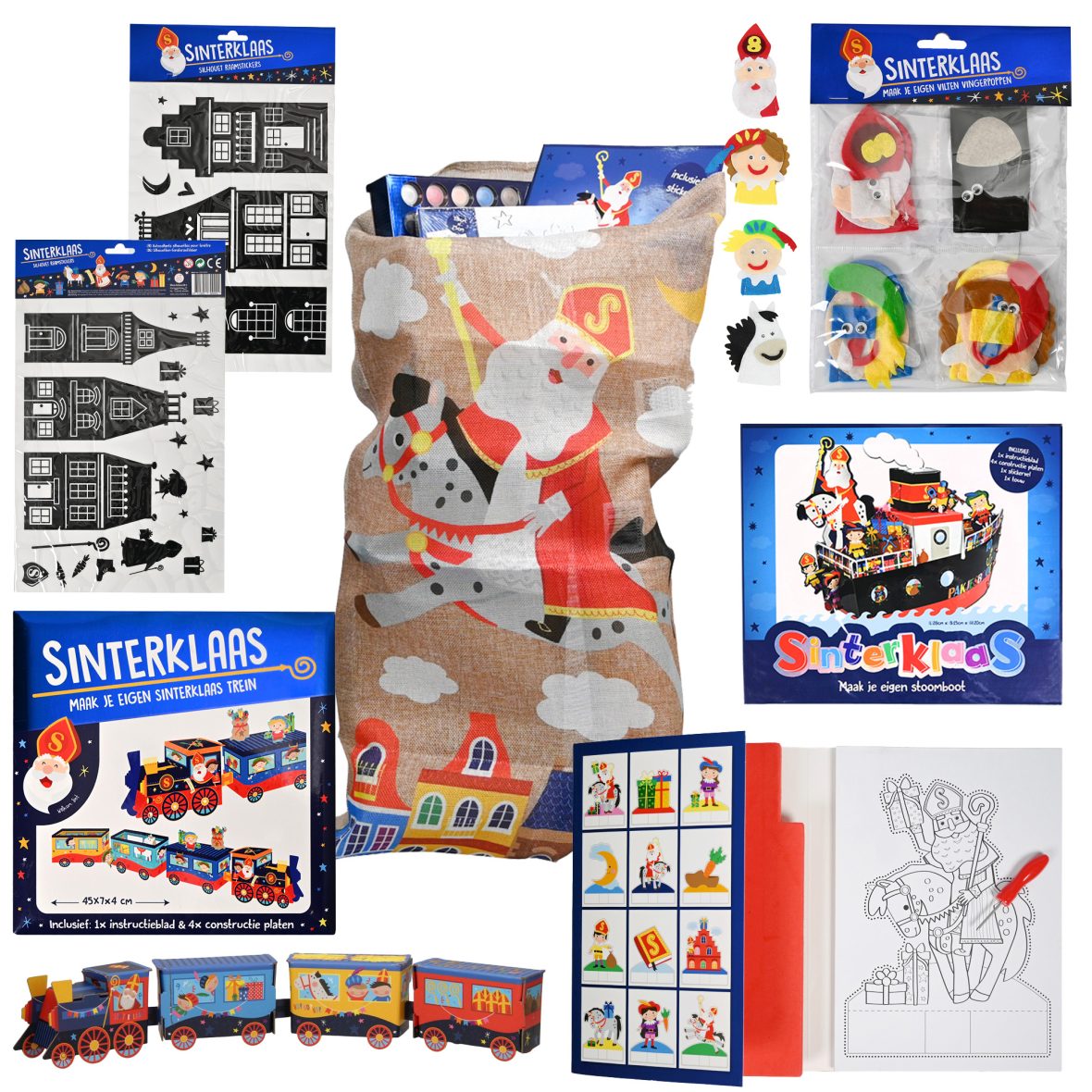 Sinterklaas Knutselpakket met Gratis Jute Zak – Voor Creatief Knutselplezier tijdens het Sinterklaasfeest!